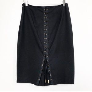 Body by Victoria •Lace Up Corset Back Pencil Skirt